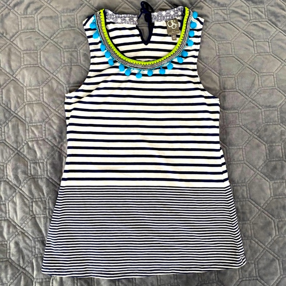 Anthropologie One September Embellished Collar Top